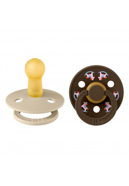 BIBS Colour cumlíky z prírodného kaučuku 2ks - veľkosť 2 (Horse Vanilla / Mocha)