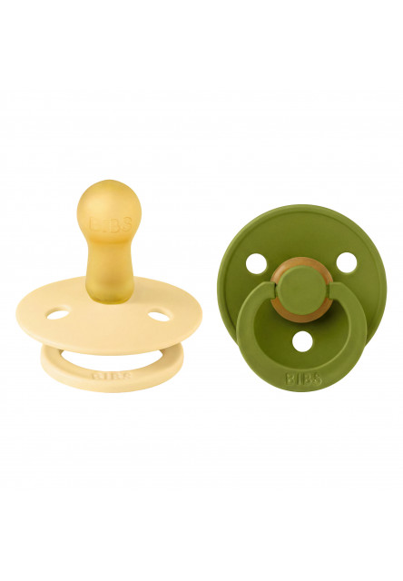 BIBS Colour cumlíky z prírodného kaučuku 2ks - veľkosť 2 (Pale Butter / Wasabi)