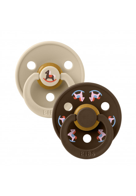 BIBS Colour cumlíky z prírodného kaučuku 2ks - veľkosť 1 (Horse Vanilla / Mocha)