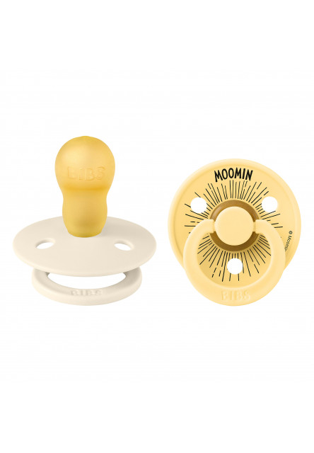 BIBS x Moomin Colour cumlíky z prírodného kaučuku 2ks - veľkosť 3 (Moomintroll Ivory / Pale Butter)