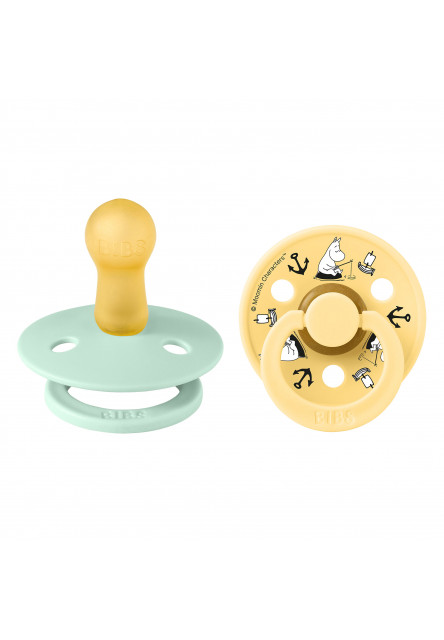 BIBS x Moomin Colour cumlíky z prírodného kaučuku 2ks - veľkosť 2 (Mymble Ivory / Sky Blue)