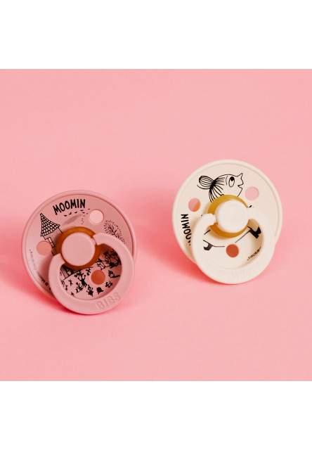 BIBS x Moomin Colour cumlíky z prírodného kaučuku 2ks - veľkosť 1 (Moomintroll Ivory / Pale Butter)