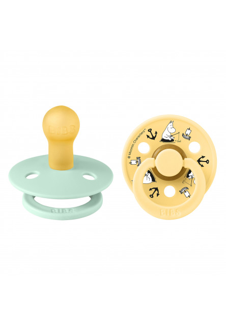 BIBS x Moomin Colour cumlíky z prírodného kaučuku 2ks - veľkosť 1 (Moomintroll Ivory / Pale Butter)