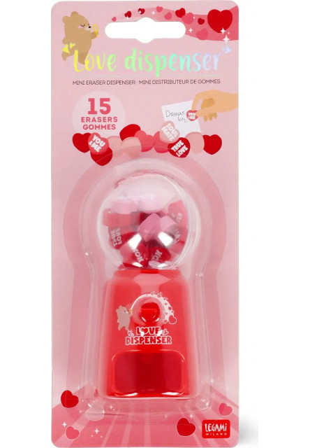 Zásobník mazacích gum Legami Love Dispenser Mini Eraser Dispenser - Heart