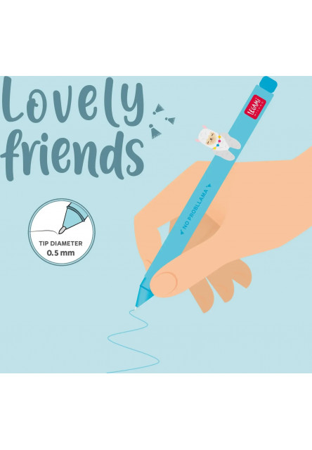 Gelové pero Legami Lovely Friends Gel Pen 0,5 mm Sky Blue Ink - Llama