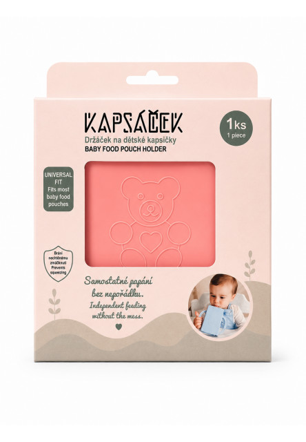 Držáček na dětskou kapsičku růžový