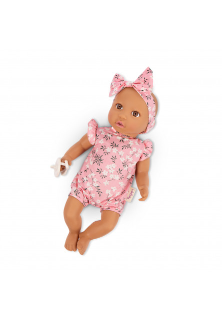 Bábika 35 cm v overale s čelenkou Floral Pink