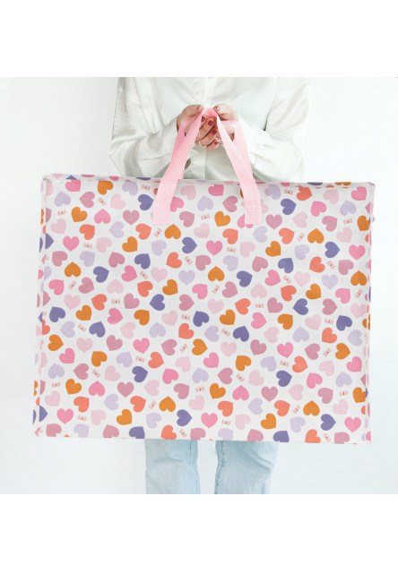 A Little Lovely Company – XL úložná taška – srdcia