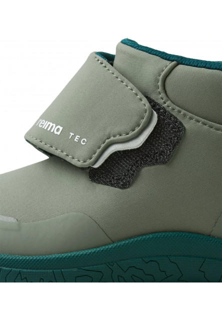 Detské barefoot topánky s membránou Reima Hyppii - Greyish green