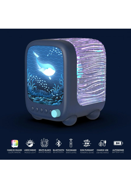 Nočné svetlo a reproduktor MOB Wavy Light - Abyss