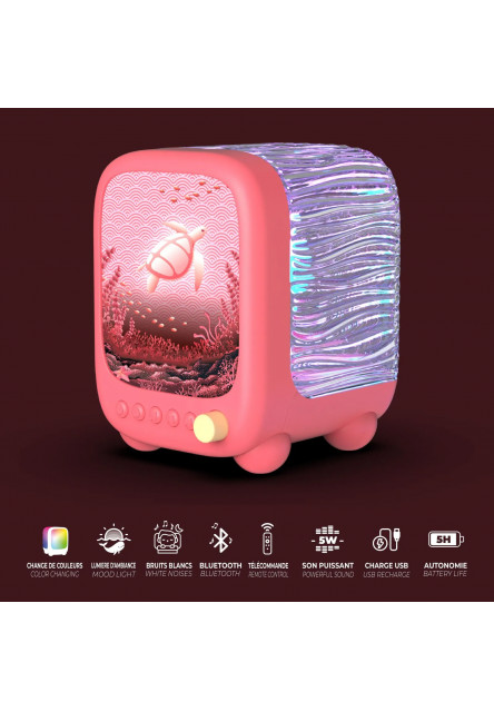 Nočné svetlo a reproduktor MOB Wavy Light - Coral