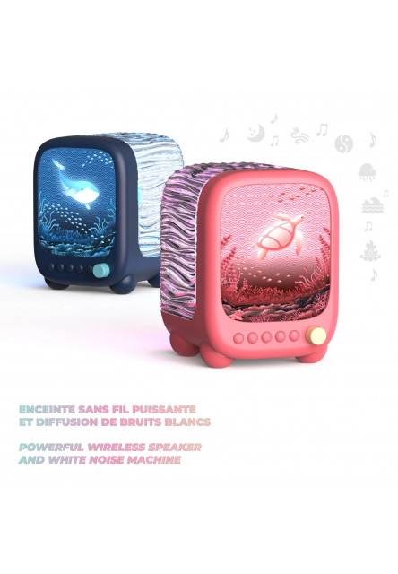 Nočné svetlo a reproduktor MOB Wavy Light - Coral