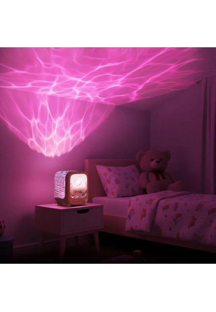 Nočné svetlo a reproduktor MOB Wavy Light - Coral