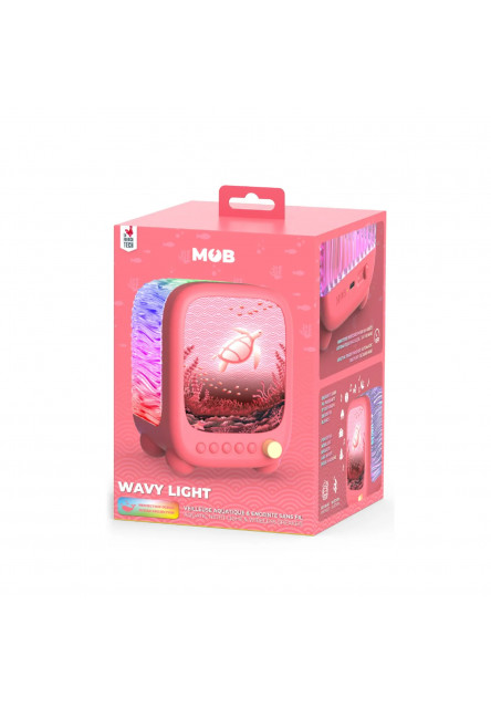 Nočné svetlo a reproduktor MOB Wavy Light - Coral
