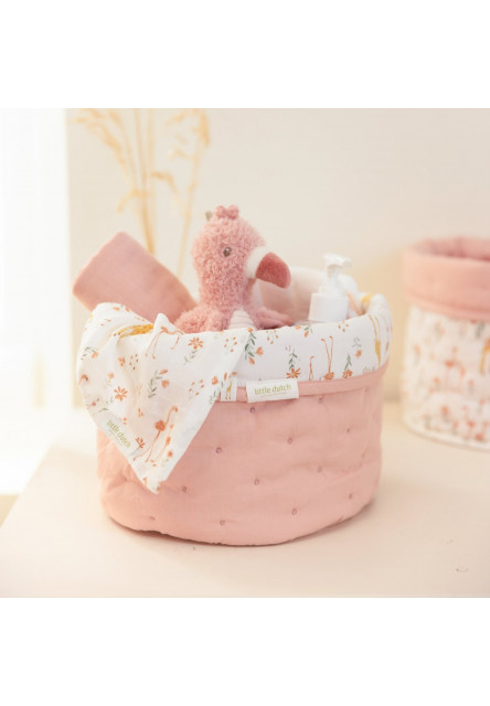Košík textilný obojstranný malý Pink Blooming Safari