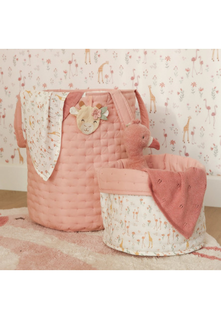 Košík textilný obojstranný extra veľký Pink Blooming Safari