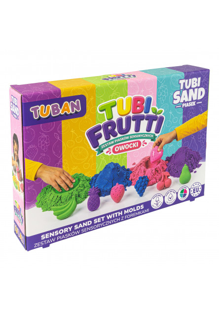 Tubi Frutti Kreatívny set so senzorickým pieskom a formičkami
