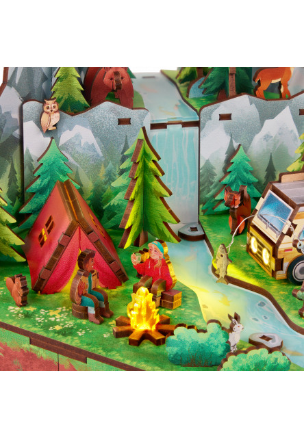 Stavebnica 3D s LED podsvietením Outdoorové dobrodružstvá
