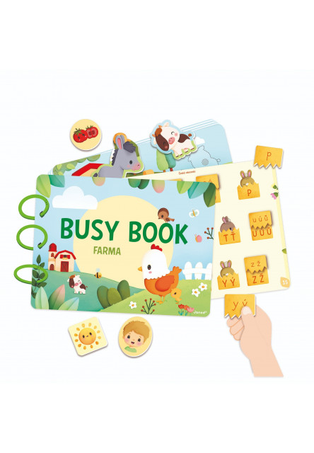 Farma Busy Book interaktívna kniha s aktivitami a abecedou od 3 rokov SK CZ