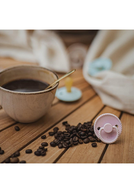 Dvojbalenie cumlíkov frigg mini mocha vanilla cream/ rose latte, 6-18m, silikón