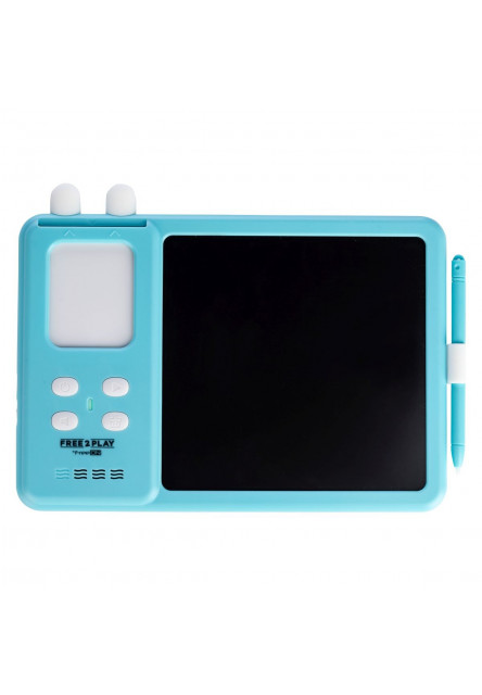 Free2Play Interaktívna LCD tabuľka 2v1 pre výučbu angličtiny Kiddigit Blue