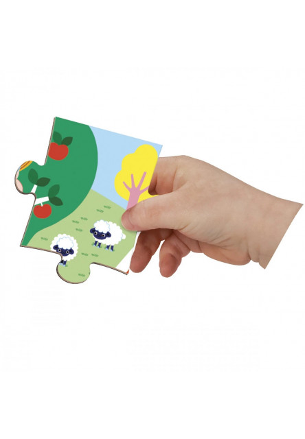 Magnetipuzzle Farma 24 ks v tvare kufríka