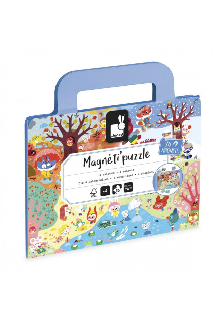 Magnetipuzzle Ročné obdobia 36 ks v tvare kufríka