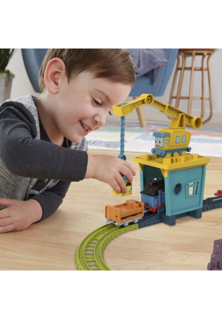 Fisher Price vláčkový set so žeriavom a motorovou mašinkou 