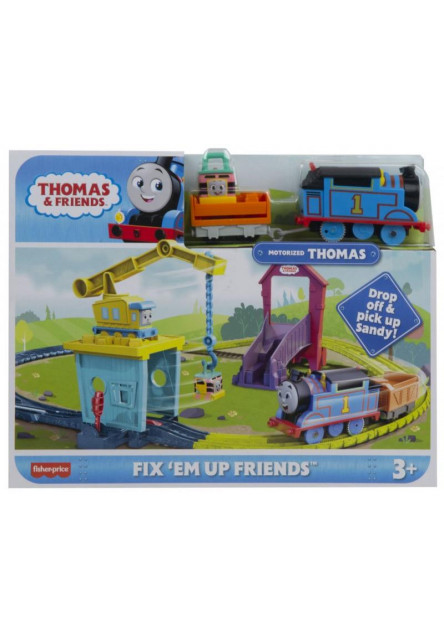 Fisher Price vláčkový set so žeriavom a motorovou mašinkou 