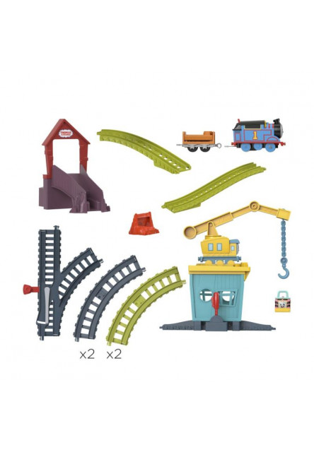 Fisher Price vláčkový set so žeriavom a motorovou mašinkou 