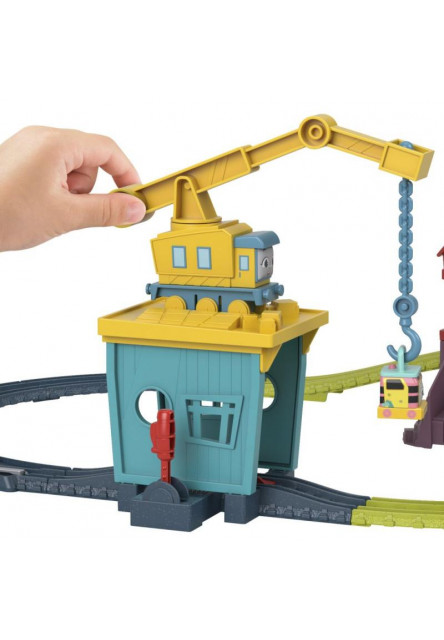 Fisher Price vláčkový set so žeriavom a motorovou mašinkou 