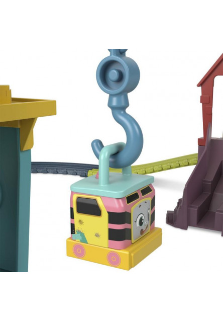 Fisher Price vláčkový set so žeriavom a motorovou mašinkou 