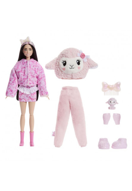 Barbie CUTIE REVEAL Barbie sladké mašle - ružové jahňa