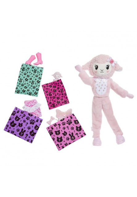 Barbie CUTIE REVEAL Barbie sladké mašle - ružové jahňa