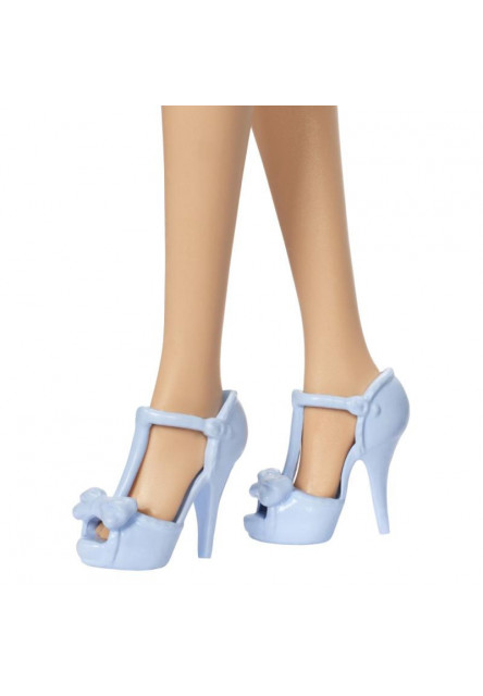 Barbie modelka - šaty s modrými mašlami
