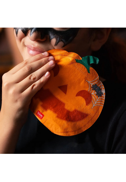 Papierové obrúsky Legami Boo Appétit! Set Of 16 Paper Napkins 33x33 cm - Pumpkin