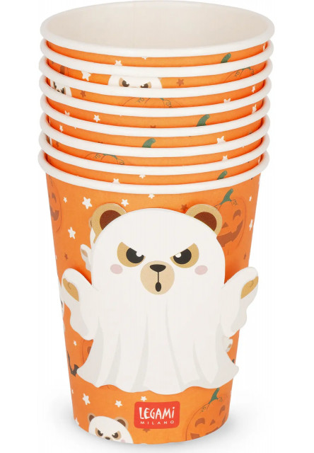 Papierové poháre Legami Boo Appétit! Set Of 8 Paper Cups 260 ml - Teddy Ghost