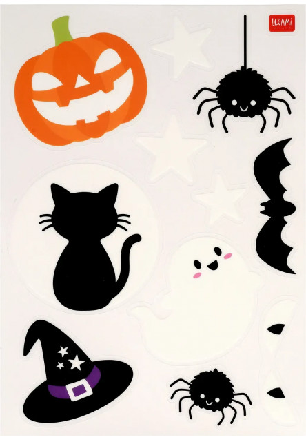 Statické nálepky na okno Legami Windo-Wow 40 Static Cling Stickers - Halloween