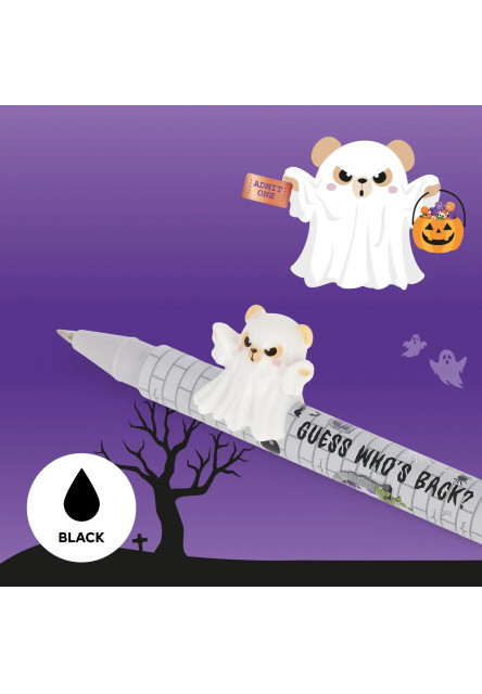 Set gélových pier Legami Lovely Friends 2 Gel Pens With Animal Decoration 0,5 mm - Spooky Party