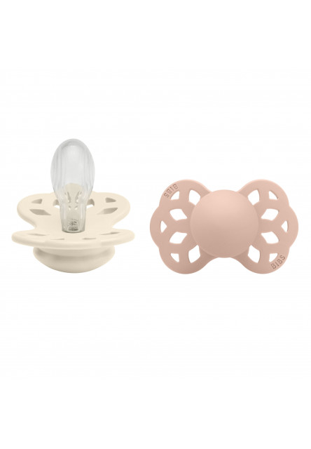 BIBS Infinity symetrické cumlíky zo silikónu 2ks - veľkosť 2 (Ivory / Blush)