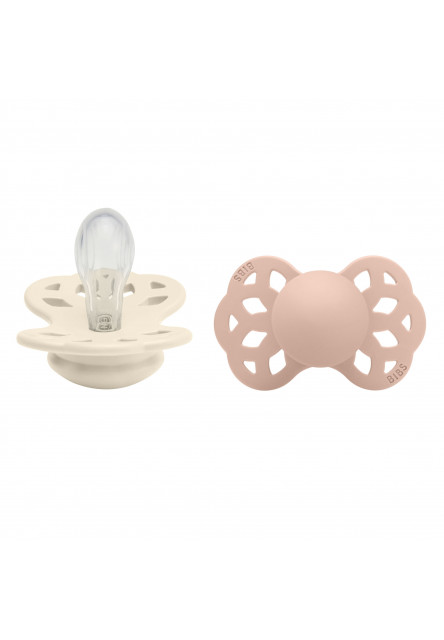 BIBS Infinity symetrické cumlíky zo silikónu 2ks - veľkosť 1 (Ivory / Blush)