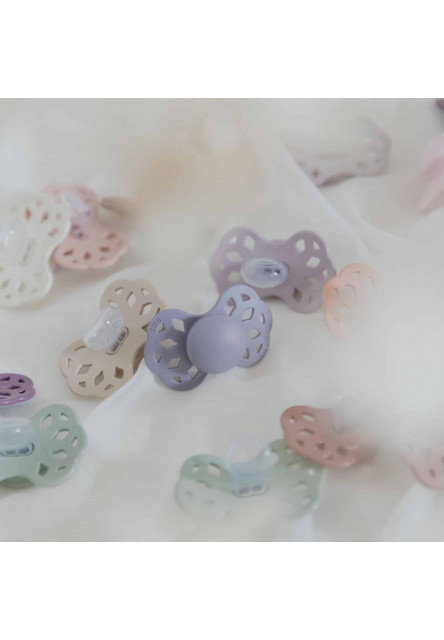 BIBS Infinity symetrické cumlíky zo silikónu 2ks - veľkosť 1 (Ivory / Blush)