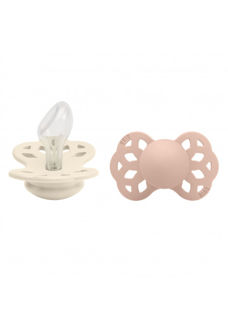 BIBS Infinity anatomické cumlíky zo silikónu 2ks - veľkosť 2 (Ivory / Blush)