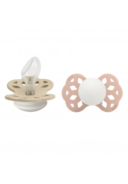 BIBS Infinity anatomické cumlíky zo silikónu 2ks - veľkosť 2 (Ivory / Blush)