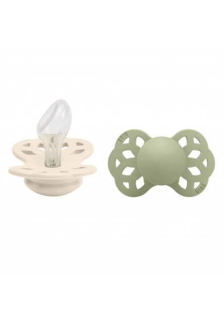 BIBS Infinity anatomické cumlíky zo silikónu 2ks - veľkosť 2 (Ivory / Blush)