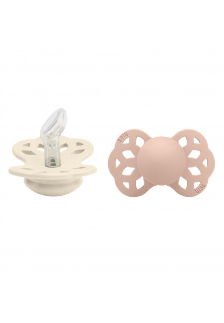 BIBS Infinity anatomické cumlíky zo silikónu 2ks - veľkosť 1 (Ivory / Blush)