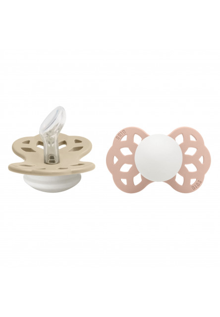 BIBS Infinity anatomické cumlíky zo silikónu 2ks - veľkosť 1 (Ivory / Blush)