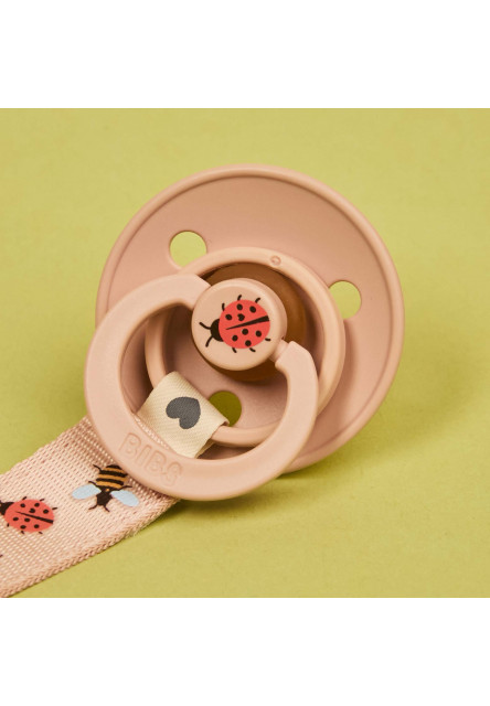 BIBS STUDIO Ribbon klip na cumlík (Ladybug Bumblebee Mix Blush)