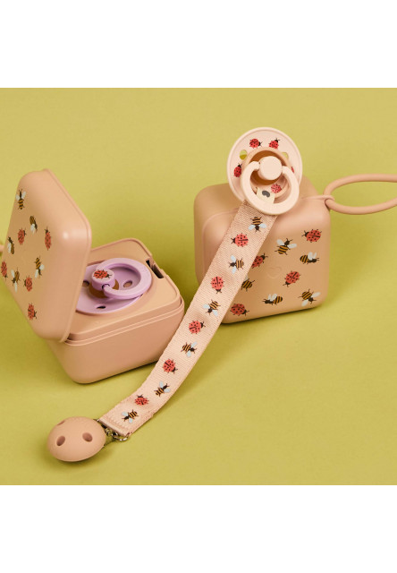 BIBS STUDIO Ribbon klip na cumlík (Ladybug Bumblebee Mix Blush)