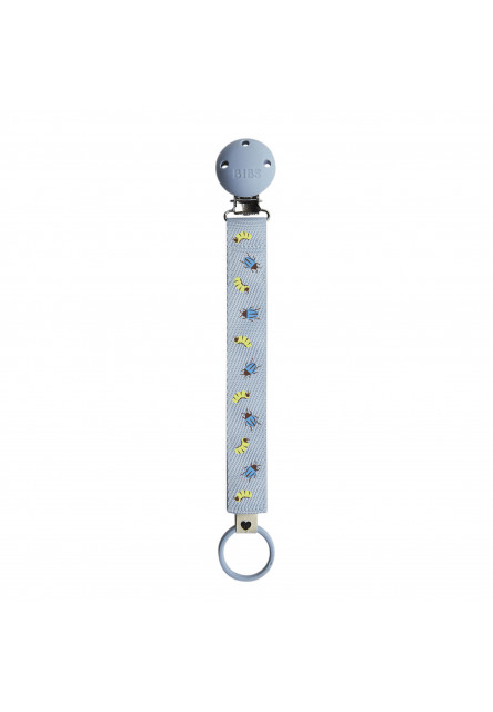 BIBS STUDIO Ribbon klip na cumlík (Caterpillar Beetle Mix Baby Blue)